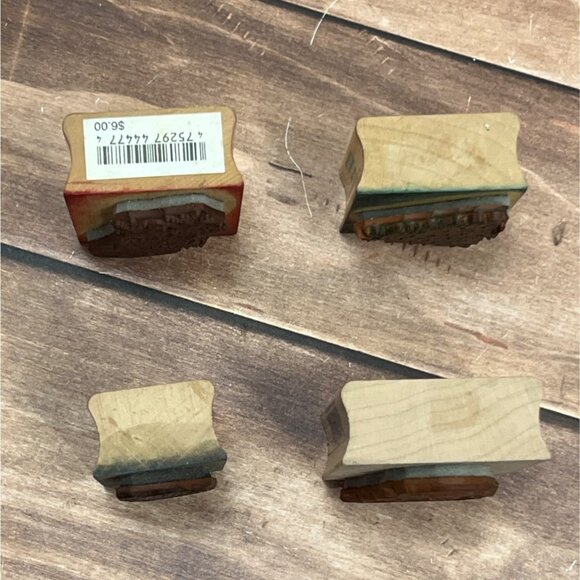 VINTAGE HERO ARTS LOT OF 4 RUBBER STAMPS STOCKING SNOWMAN CHRISTMAS TREE ANGEL - Picture 4 of 6